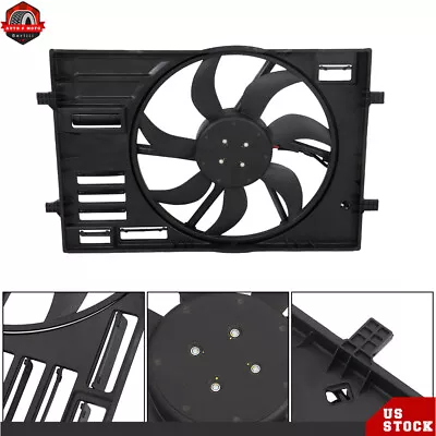 Radiator Cooling Fan Assembly 5Q0121203CL For VW Volkswagen Golf GTI Audi A3 • $106.49