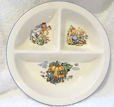 Vtg NURSERY RHYMES DIVIDED BABY DISH/PLATE-Salem China-Made In USA-VG Condition! • $9.99