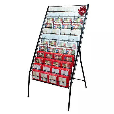 12 Tier Display Rack Floor Standing In Black For Cards Magazines Prints (K136) • £182.64