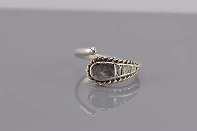 Sterling Silver Mosaic Abalone Rope Teardrop Wrap Around Band Ring Mex 925 Sz: 6 • $25.50