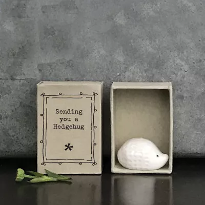 £5.75 • Buy Porcelain Hedgehog Matchbox Gift - Sending You A Hedgehug - East Of India