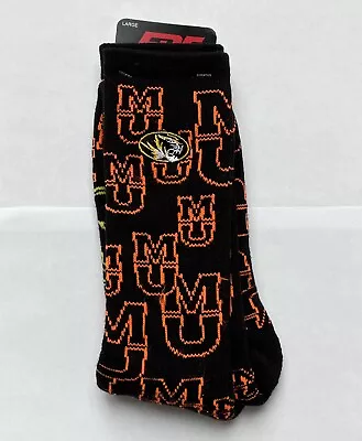 NCAA Missouri Tigers Neon Logo Repeat Socks Size Large Mens 10-13 • $12.95