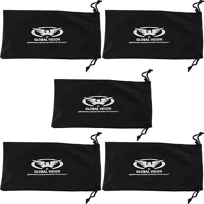 5 Black LARGE Sunglasses Sunglass Glasses Pouch Case Very Soft **U.S. SELLER** • $6.99