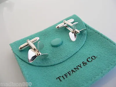 Tiffany & Co Propeller Cuff Link Boat Yacht Cufflink Gift Pouch Ocean Sea Lover • $498