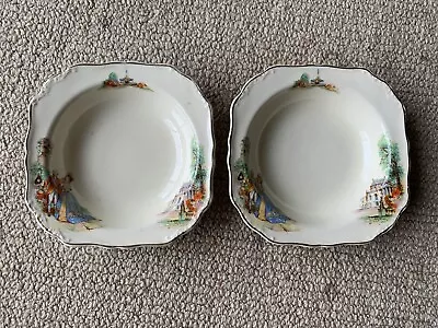 Sunshine J&G Meakin Cream Bowls X2 Lady & Man House Fountain Reg’d Sol England • $20