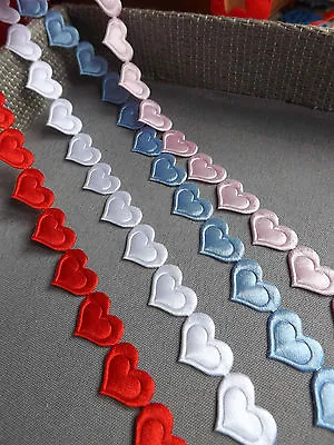  VINTAGE Satin Lil Hearts Lace Ribbon CRAFTS Card Gift Baby Shower NEW- Per Yard • £1.20