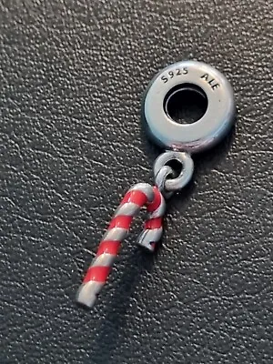 (756) GENUINE Pandora Charm Christmas Candy Cane Dangle • £22