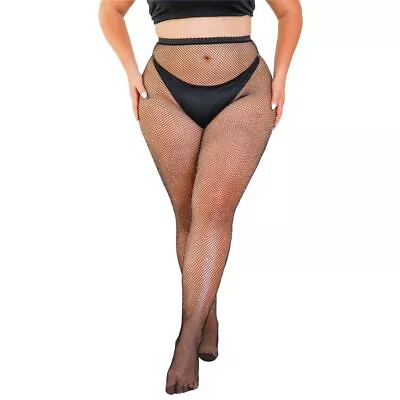 Plus Size High Waist Tights Sparkle Pantyhose  Dance Party Halloween Cosplay • $11.63