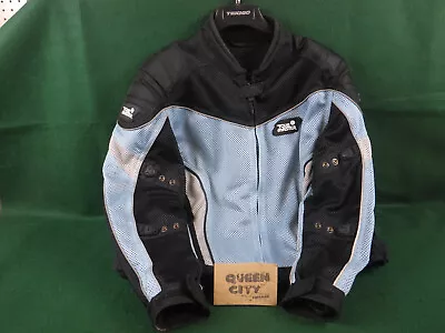 Tour Master Intake Armored Motorcycle Jacket Black+light Blue Mesh New?womens XL • $151.61