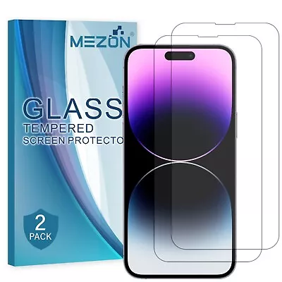 [2 Pack] IPhone 14 Pro (6.1 ) Premium 2.5D HD Tempered Glass Protectors By MEZON • $14.99