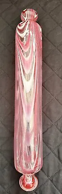 Antique Nailsea Pink/white Glass Rolling Pin 16.5  • £64.50