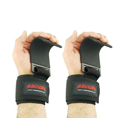 Weight Lifting  Hooks Wrist Grip Straps Gloves Best Steel Pull Up Bar Support • £12.99
