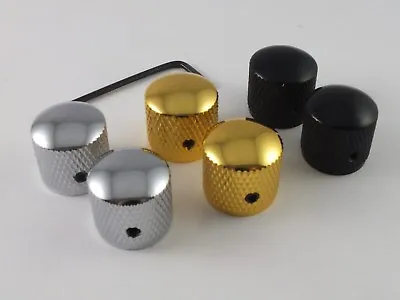 2 PRECISION BASS GUITAR KNOBS Vintage Style SCREW FIT Chrome Black Or Gold • £5.95