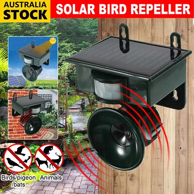 PIR Motion Sensor Solar Ultrasonic Bird Repeller Pest Scarer Outdoor Universal • $29.66