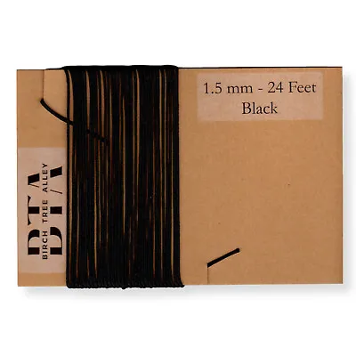 24' Clock Weight Cord BRAIDED For Vintage Morbier Tall Case 1.5mm BLACK 24 Feet • $22.06