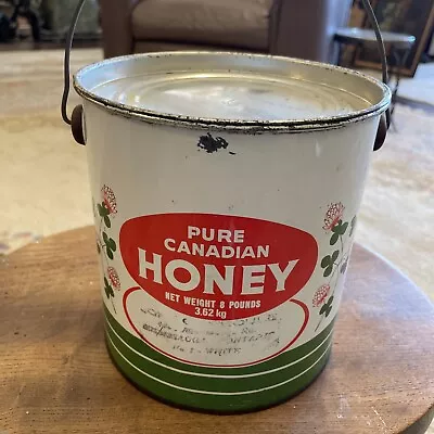 Vintage Antique Honey Tin Can 8 Pure Canadian Honey Can • $65