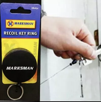 £2.99 • Buy Retractable Pull Chain ID Holder Reel Recoil Key Ring Belt Clip Keyring 