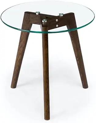 Tempered Glass Small End Table Mnimalist Round Side Table Mid-Century Modern E • $107.06