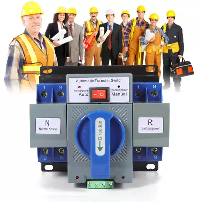 £37.71 • Buy 63A 2P ATS Dual Power Mini Automatic Transfer Switch Generator Changeover Switch