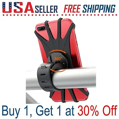 Cell Phone Silicone Mount Holder GPS Motorcycle MTB Bike Bicycle 360 Rotation   • $8.95
