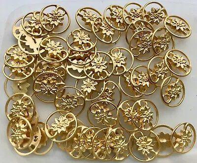 17mm 25mm Gold Flower Open Ring Lightweight Metal Shank Buttons Button XM155-A • £2.99