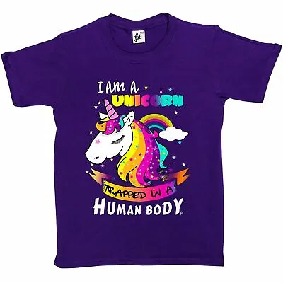 I Am A Unicorn Trapped In A Human Body Kids Girls T-Shirt • £5.99