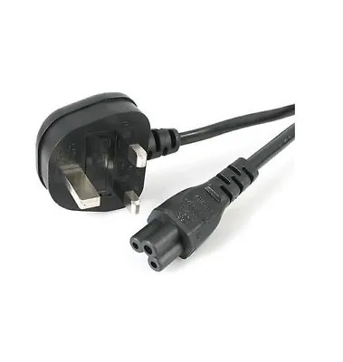 1M UK 3 Pin Mains Clover Leaf C5 Cloverleaf Power Lead Cord Cable For Laptop • £4.94