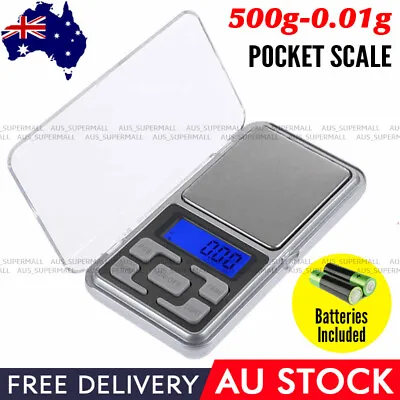 $8.94 • Buy Pocket Digital Mini Scales 0.01g 500g Precision Weight Balance Silver Jewellery