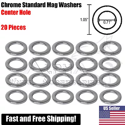 20Pc Chrome Standard Wheel Washers Center Hole For Mag Seat Lug Nuts  • $12.95