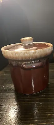 Vintage McCoy Sugar Bowl Lid USA Pottery Brown Drip Glaze Oven Proof • $10