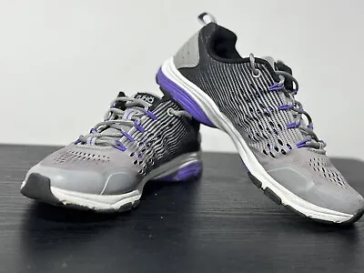 Ryka Womens Vivid RZX Gray Trainers Gym Sneakers Shoes 7.5W Vibrant Purple • $19.99