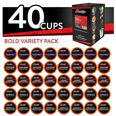 Brooklyn Beans Bold Variety Pack Coffee Pods For Keurig K-Cups Brewer 40 Count • $24.98