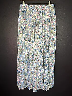 Vintage 80s Floral Accordion Palazzo Pants Women's Free Size Cottage Core • $34.98