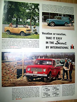 1963 63 IH International Scout Large-magazine Car / Truck Ad - Top-off Panel • $7.95