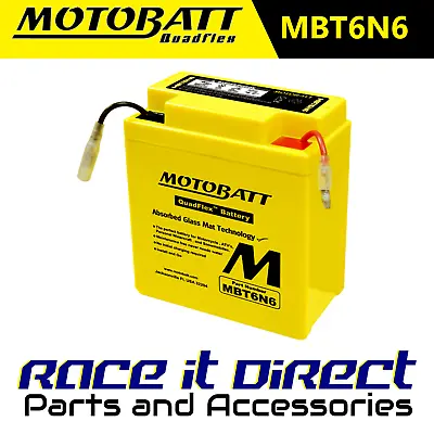 MBT6N6 MOTOBATT Quadflex AGM Bike Battery 6V 6Ah • £22.95