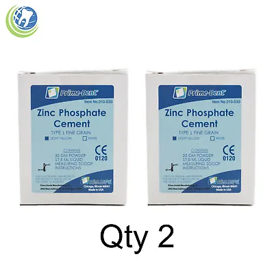 2X Dental Zinc Phosphate Cement Kit Permanent Crown Bridge Veneer Light Yellow • $19.99