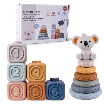  Baby Stacking & Nesting ToysSoft Stacking Ring Stacker & Building Block Toys • £17.21