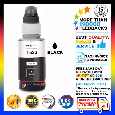 2 YYUDA NON-OEM T522 BLACK ONLY Ecotank Ink For EPSON ET-2710 ET-2720 Dye Base  • $24