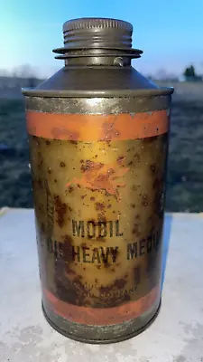 Vintage Antique RARE Early Mobiloil Oil Can Galvanized Mobil • $49