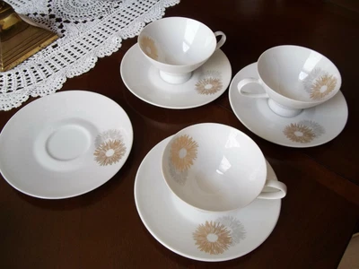 $34.79 • Buy Rosenthal Sunburst Cup & Saucers - Design By Raymond Loewy - Germany - 7 Pieces