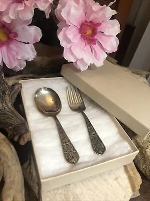 ROGERS Sterling Silver MARY HAD A LITTLE LAM Nursery Rhyme Spoon Fork Set • $75