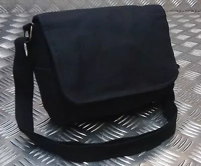 Military Style Mini Canvas Shoulder Bag Small Effects Black  - NEW • £9.99