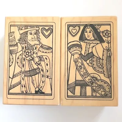 KING & QUEEN OF HEARTS PSX G3592 G3591 Rubber Stamps Play Cards Valentine Bg27 • $24.97