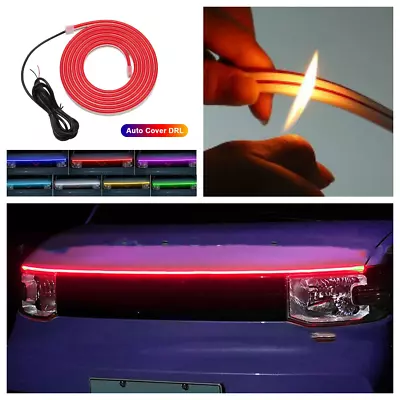 Universal 47INCH Flexible Car Hood Day Running LED Light Strip Accessories RED • $19.79