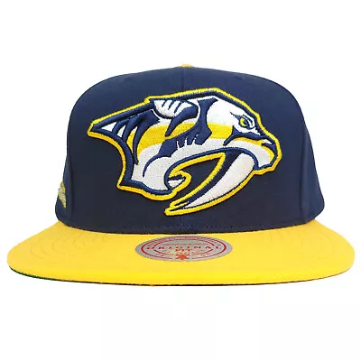 Nashville Predators Mitchell & Ness NHL Snapback Hat 3D Logo Navy Yellow Cap NWT • $32.99