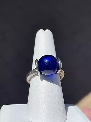 Vintage Sterling Blue  Got All Your Marbles  AYM Designer Ring Sz 7-1/2 • $55