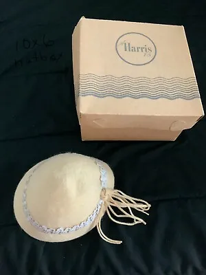 Vintage Pale Yellow Felt Spring Easter Hat With Vintage Hat Box • $15