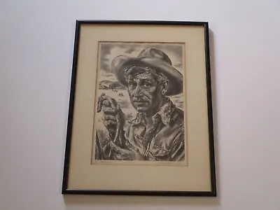 Charles Banks Wilson Lithograph Rare Oklahoma Portrait Wpa Cowboy American Old • $1400