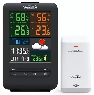 Weather Station With MSF Radio Control Clock ( UK Version ) Indoor / Outdoor • £64.99