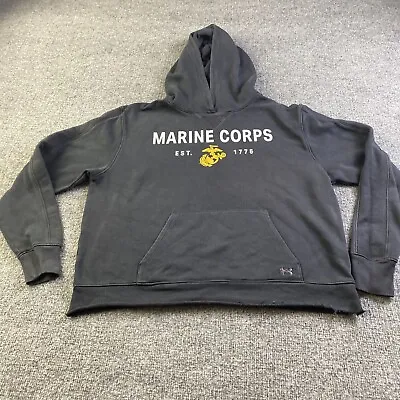 Under Armor Marine Corps Hoodie Black Pullover Hoody M • $16.60